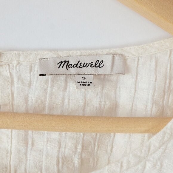 Madewell Cutout Romper in Seersucker White - Size Small - Picture 4 of 6